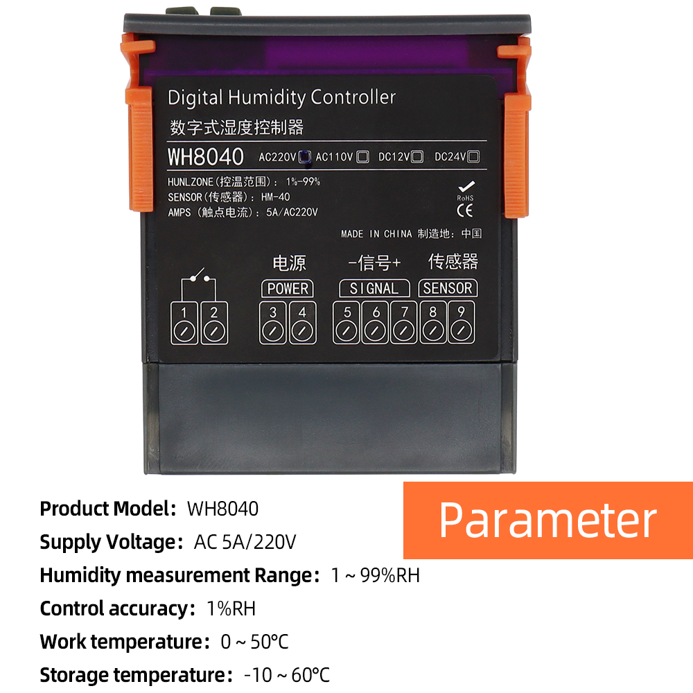 WH8040 Digital Humidity Contro - đánh giá và giá Digital Hygrometer Probe